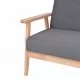 Комплект диван и кресло, 2 части, плат, тъмносиви
