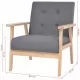 Комплект диван и кресло, 2 части, плат, тъмносиви