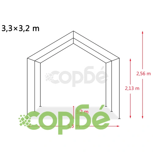 Мобилен навес за животни PVC 550 г/м² 3,3x3,2 м тъмнозелен ➤ топ цена ➤ sorbe.bg