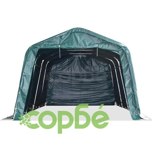 Мобилен навес за животни PVC 550 г/м² 3,3x6,4 м тъмнозелен ➤ топ цена ➤ sorbe.bg