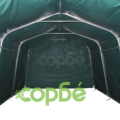 Мобилен навес за животни PVC 550 г/м² 3,3x6,4 м тъмнозелен ➤ топ цена ➤ sorbe.bg
