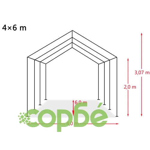 Палатка за съхранение PVC 550 г/м² 4x6 м бяла ➤ топ цена ➤ sorbe.bg