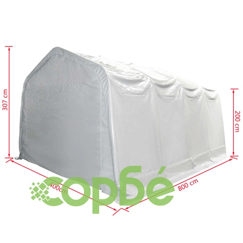 Палатка за съхранение PVC 550 г/м² 4x8 м бяла ➤ топ цена ➤ sorbe.bg