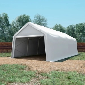 Палатка за съхранение PVC 550 г/м² 4x8 м бяла