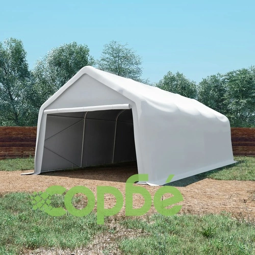 Палатка за съхранение PVC 550 г/м² 4x8 м бяла ➤ топ цена ➤ sorbe.bg