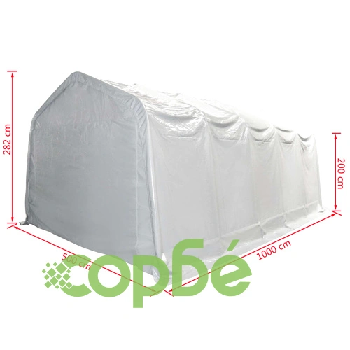 Палатка за съхранение PVC 550 г/м² 5x10 м бяла ➤ топ цена ➤ sorbe.bg