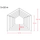 Палатка за съхранение PVC 550 г/м² 5x10 м бяла