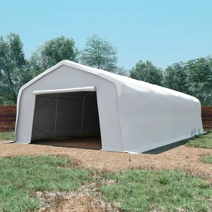 Палатка за съхранение PVC 550 г/м² 5x10 м бяла