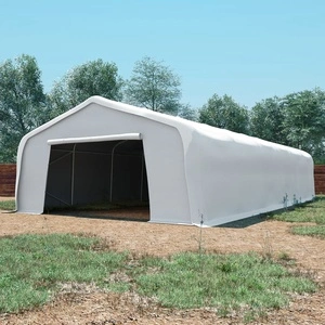 Палатка за съхранение PVC 550 г/м² 6x12 м бяла
