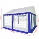 Градинска шатра, PVC, 4x4 м, бяло и синьо
