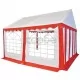 Градинска шатра, PVC, 3x4 м, червено и бяло 