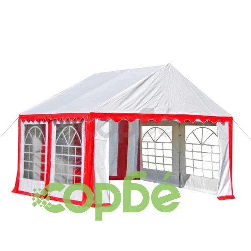 Градинска шатра, PVC, 3x4 м, червено и бяло  ➤ топ цена ➤ sorbe.bg