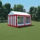 Градинска шатра, PVC, 3x4 м, червено и бяло 