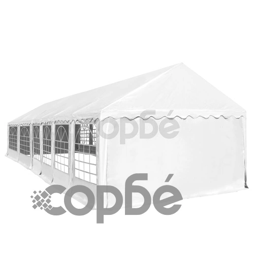 Градинска шатра, PVC, 6x12 м, бяла  ➤ топ цена ➤ sorbe.bg