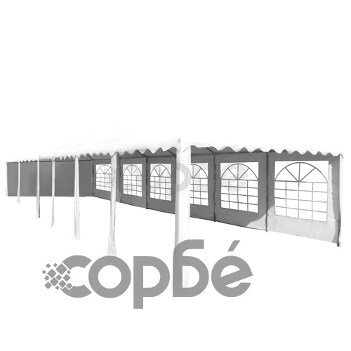 Градинска шатра, PVC, 6x12 м, бяла  ➤ топ цена ➤ sorbe.bg