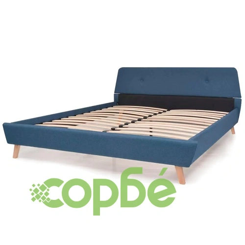 Легло с матрак, синьо, плат, 140x200 см ➤ топ цена ➤ sorbe.bg