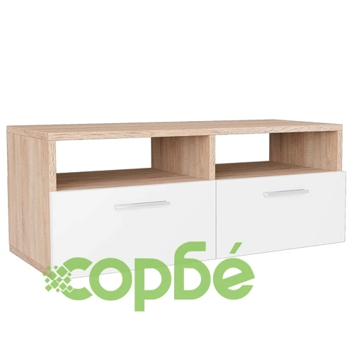 ТВ шкафове, 2 бр, инженерно дърво, 95x35x36 см, дъб и бял ➤ топ цена ➤ sorbe.bg