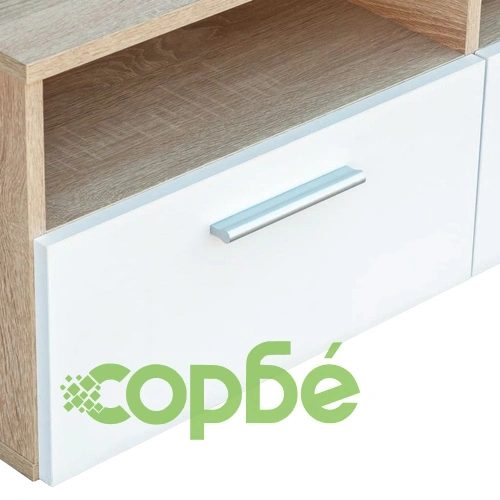 ТВ шкафове, 2 бр, инженерно дърво, 95x35x36 см, дъб и бял ➤ топ цена ➤ sorbe.bg