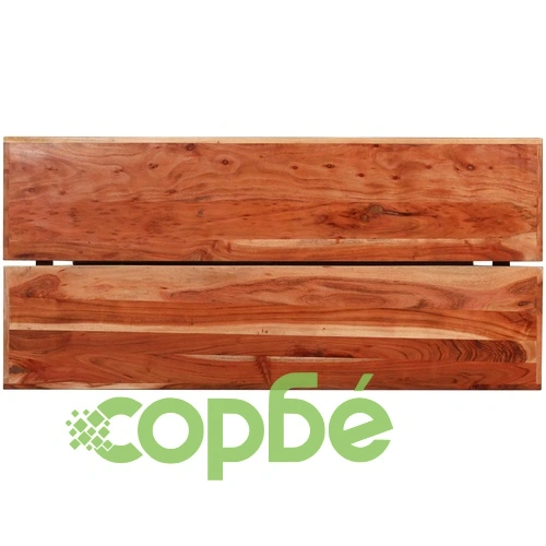 Бар комплект, 9 части, акация масив, естествена кожа и канава ➤ топ цена ➤ sorbe.bg