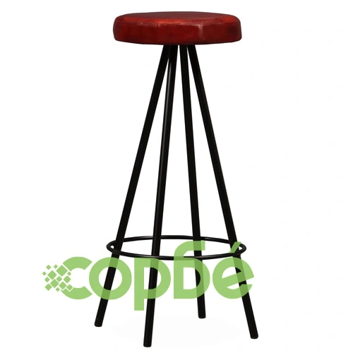 Бар комплект, 3 части, регенерирано дърво масив естествена кожа ➤ топ цена ➤ sorbe.bg