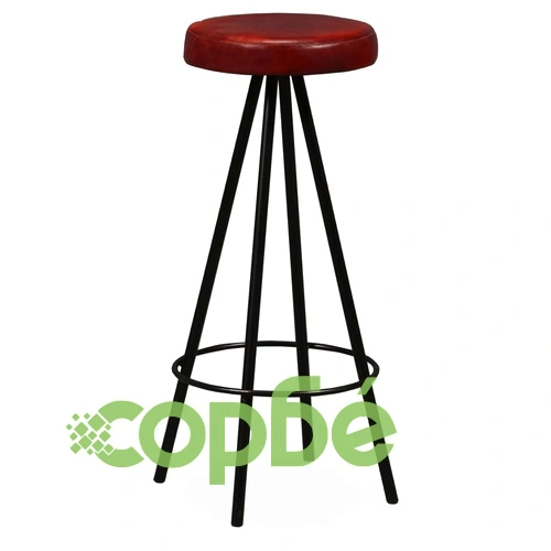 Бар комплект, 3 части, регенерирано дърво масив естествена кожа ➤ топ цена ➤ sorbe.bg