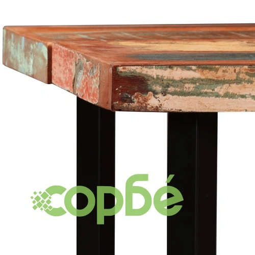 Бар комплект 7 части регенерирано дърво естествена кожа брезент ➤ топ цена ➤ sorbe.bg