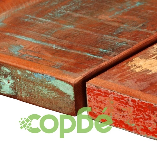 Бар комплект 7 части регенерирано дърво естествена кожа брезент ➤ топ цена ➤ sorbe.bg