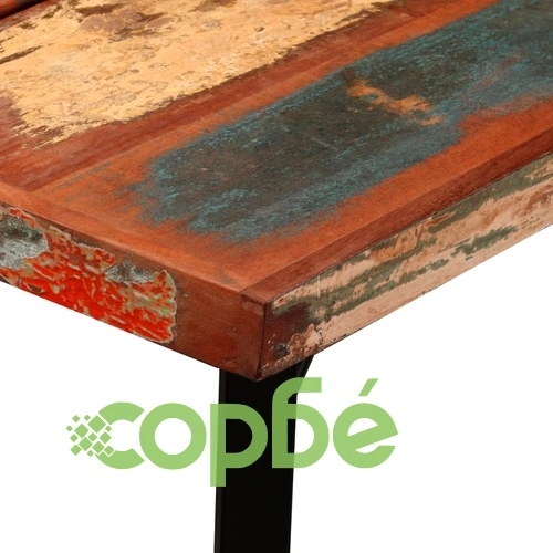 Бар комплект 7 части регенерирано дърво естествена кожа брезент ➤ топ цена ➤ sorbe.bg