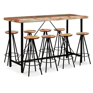 Бар комплект, 9 части, регенерирано дърво масив