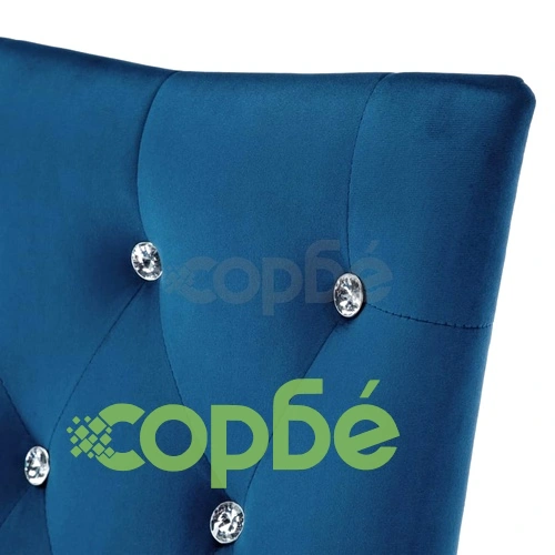 Трапезни столове, 6 бр, тъмносини, кадифе ➤ топ цена ➤ sorbe.bg