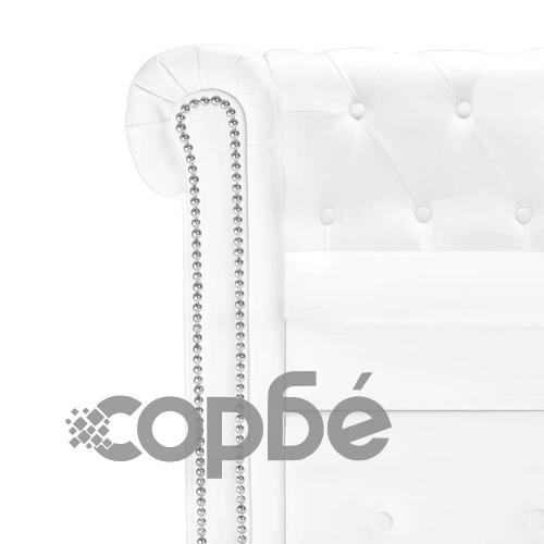 Г-образен Честърфийлд диван изкуствена кожа бял ➤ топ цена ➤ sorbe.bg