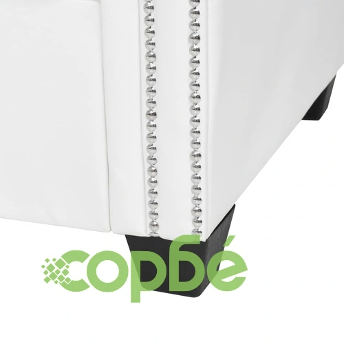 Г-образен Честърфийлд диван изкуствена кожа бял ➤ топ цена ➤ sorbe.bg