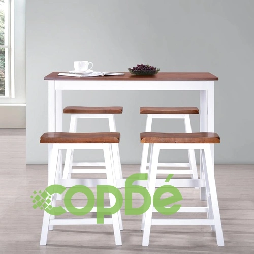 Бар маса и столове, 5 части, дървен масив ➤ топ цена ➤ sorbe.bg