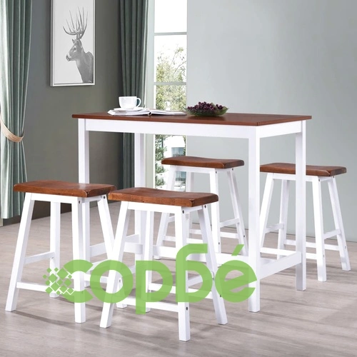 Бар маса и столове, 5 части, дървен масив ➤ топ цена ➤ sorbe.bg