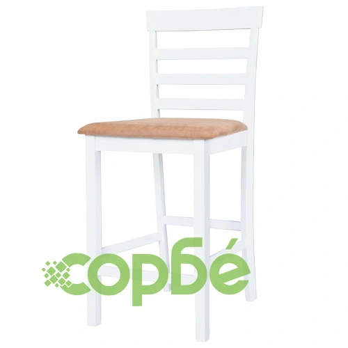 Комплект бар маса и столове, 5 части, дървен масив, кафяв и бял ➤ топ цена ➤ sorbe.bg