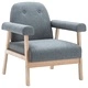 Комплект диван и кресло за шестима, 3 части, текстил, светлосив
