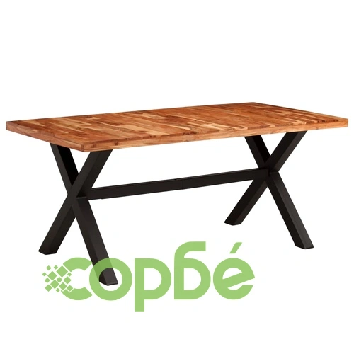 Комплект трапезна маса от 7 части, акация и манго масив ➤ топ цена ➤ sorbe.bg