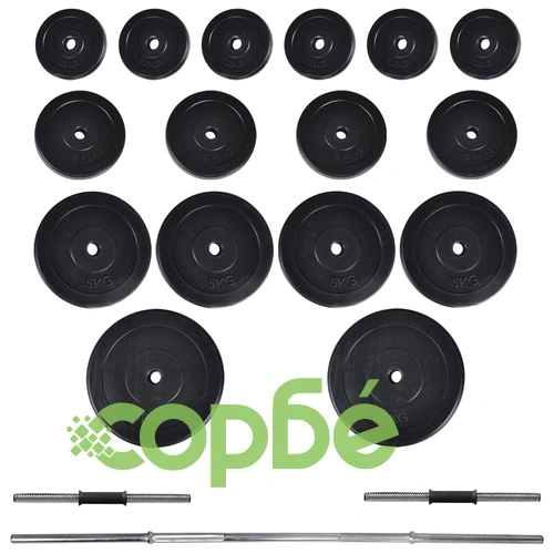 Комплект регулируема пейка за преси с щанга и дъмбели, 60,5 кг ➤ топ цена ➤ sorbe.bg