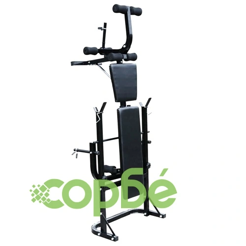 Комплект лежанка със стойка за лост, щанга и дъмбели, 60,5 кг ➤ топ цена ➤ sorbe.bg