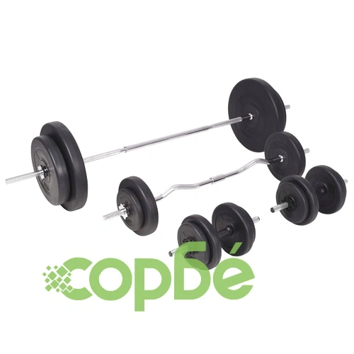 Комплект лежанка със стойка за лост, щанга и дъмбели, 90 кг ➤ топ цена ➤ sorbe.bg