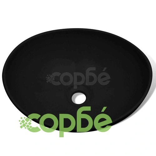 Керамична мивка, 40x33 см, овална, черна ➤ топ цена ➤ sorbe.bg