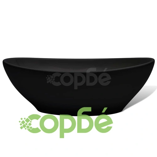 Керамична мивка, 40x33 см, овална, черна ➤ топ цена ➤ sorbe.bg