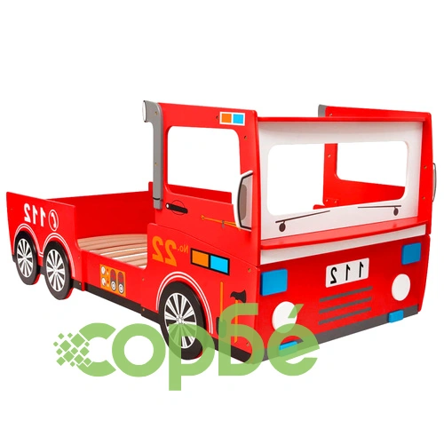 Детско легло с дизайн пожарна, 90х200 см ➤ топ цена ➤ sorbe.bg