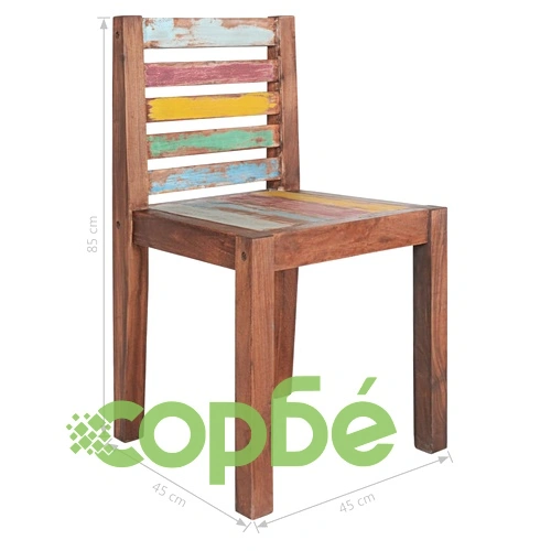 Трапезни столове, 6 бр, регенерирано масивно дърво от лодки ➤ топ цена ➤ sorbe.bg