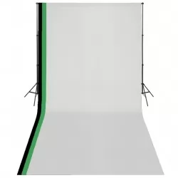 Комплект за фото студио 3 памучни фона регулируема рамка 3х6 м