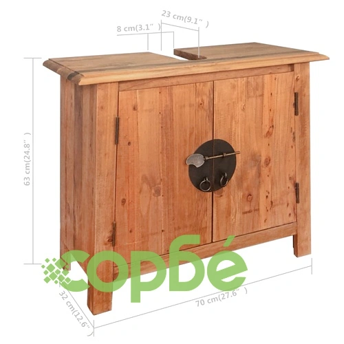 Комплект за баня 5 части масивна борова дървесина ➤ топ цена ➤ sorbe.bg