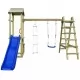 Детско съоръжение пързалка стълби и люлка 286x228x218 см дърво