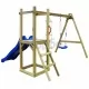 Детско съоръжение пързалка стълби и люлка 242x237x175 см дърво