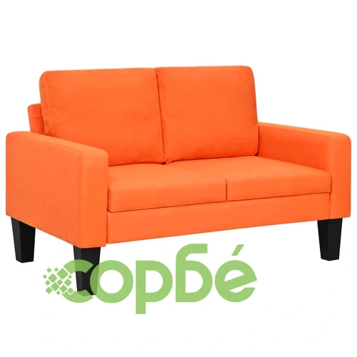 Комплект дивани, 2 бр, тапицерия от текстил, оранжеви ➤ топ цена ➤ sorbe.bg
