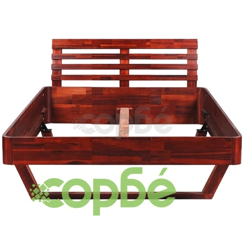 Рамка за легло с 2 нощни шкафчета, акация масив, 140x200 cм ➤ топ цена ➤ sorbe.bg
